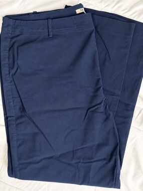 NIC+ZOE Navy Stretch Straight Leg Pants Size 18